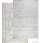 An extra large padded playmat with a stylish design on two sides. The front side shows a grey delicate textile pattern and the reverse is a Persian rug-like design with a subtle border