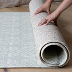 totter and tumble one piece play mat rolled in reversible designs from morris &co collaboration brer rabbit is paired with acorn to help keep your family home practical and stylish washable rug