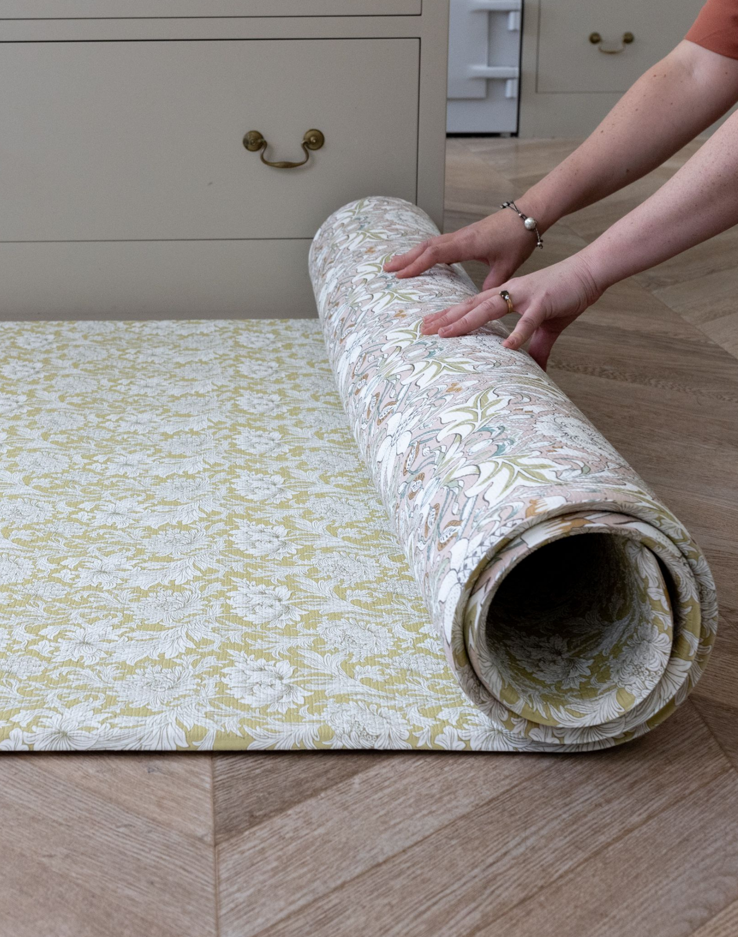 totter and tumble reversible one piece stylish playmats for home interiors, parents and kids playing mats. Play rug made from memory foam playmats cushion around weight and support little ones with its textured, easy to clean playmats non slip surface play mat in morris & co print chrysanthemum and severn