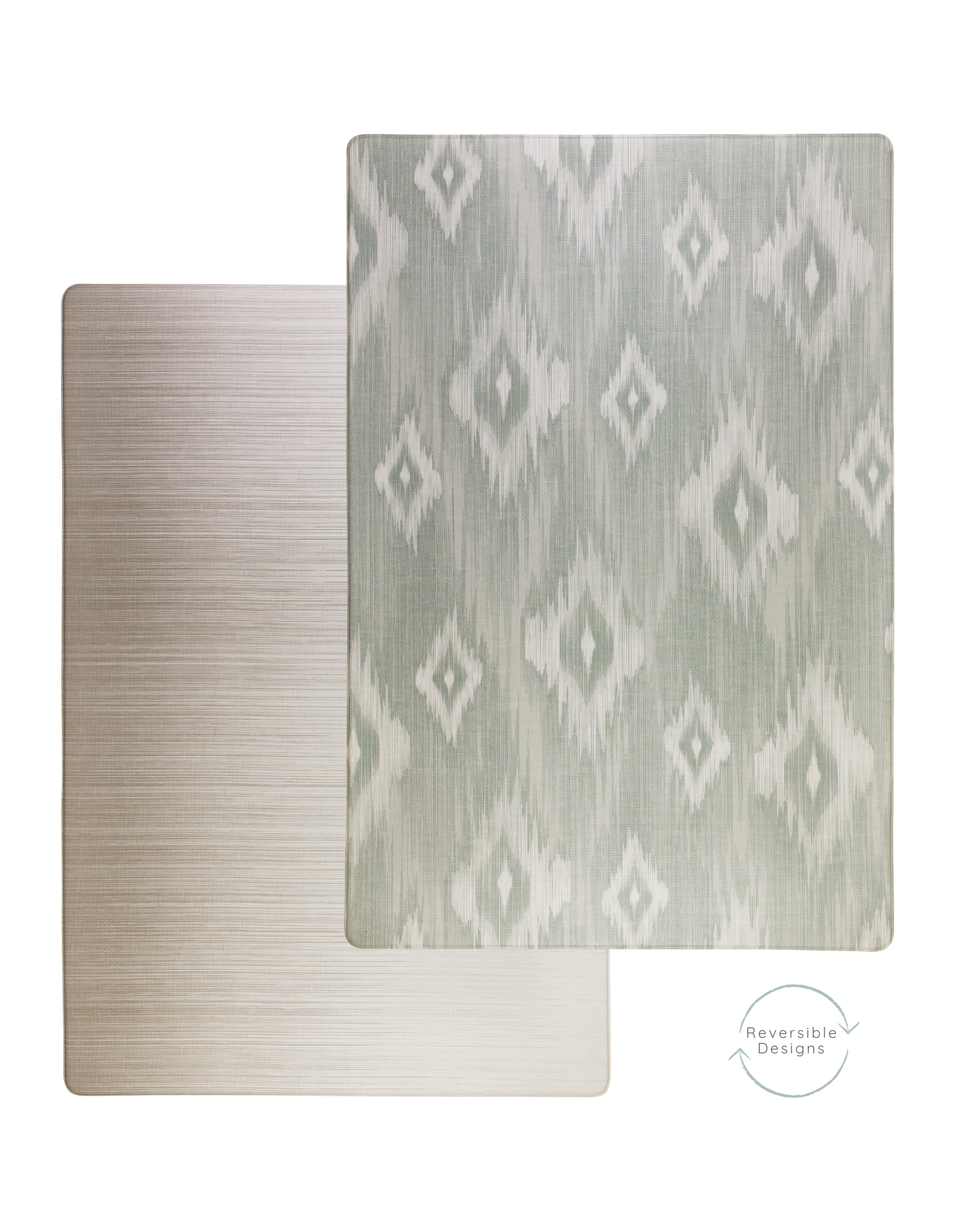 Double sided textile effect play mats with thick memory foam for ultimate support