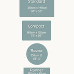 Playmat size chart from Totter and Tumble