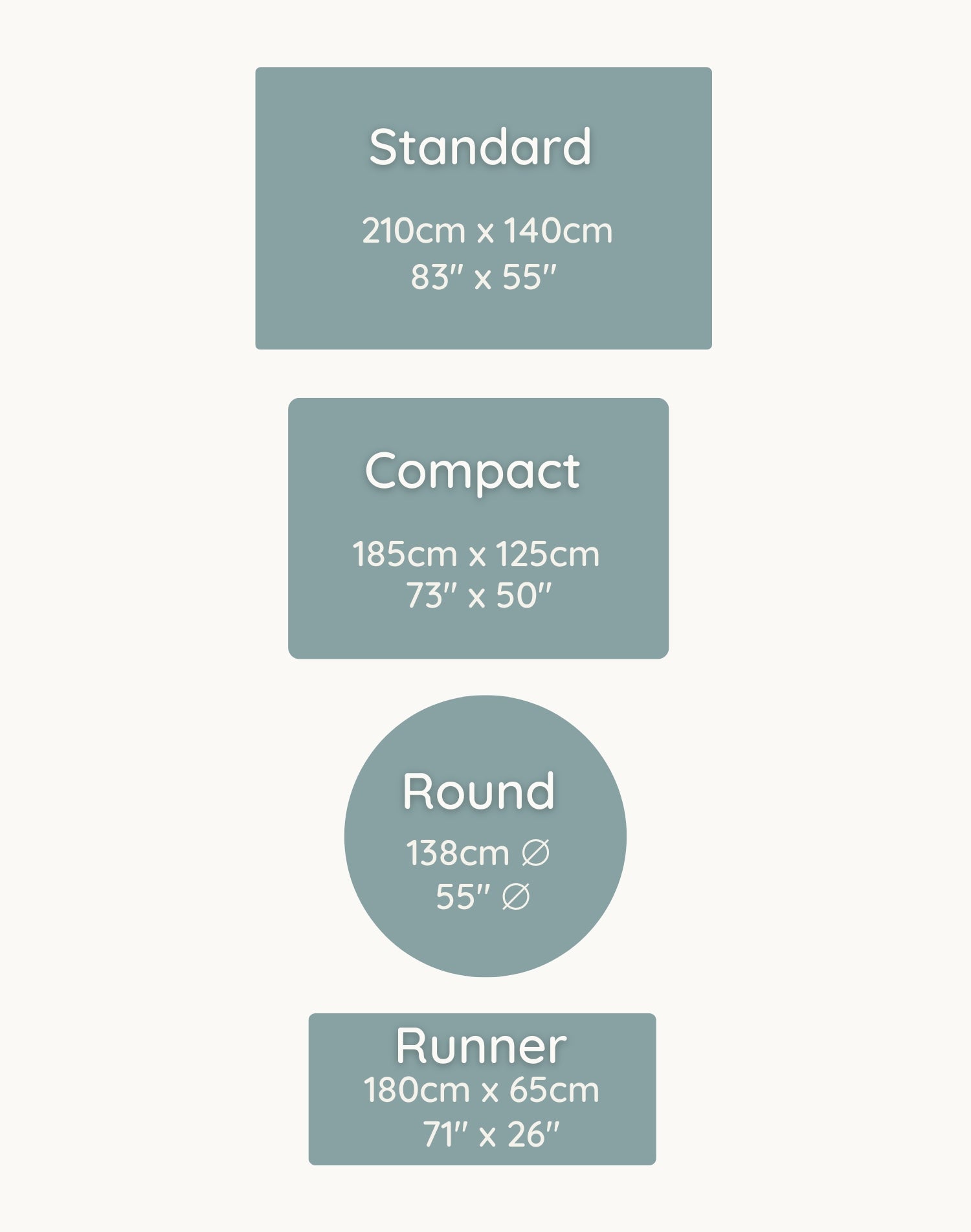 Playmat size chart from Totter and Tumble