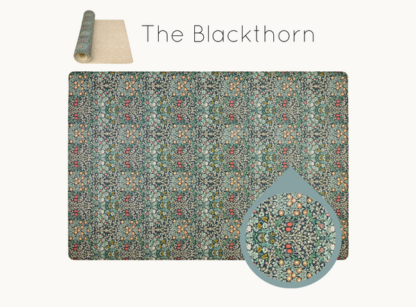 Blackthorn design morris and co. play mat by Totter and Tumble with rich jewelled tones