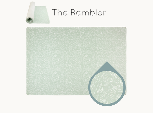 Totter and Tumble The Rambler playmat sage green with countryside inspired motif