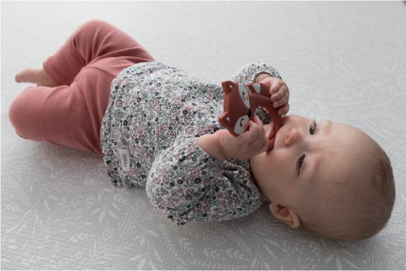 Baby on luxury one piece foam play mat stylish botanical grey playmat totter and tumble The Thinker