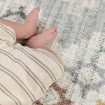 Close-up of a baby's feet on a Totter and tumble luxury one piece play mat