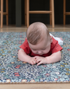 close up of blackthorn morris& co playmat in beautiful heritage design for the family home baby tummy time comfy play mat supporting development in babies