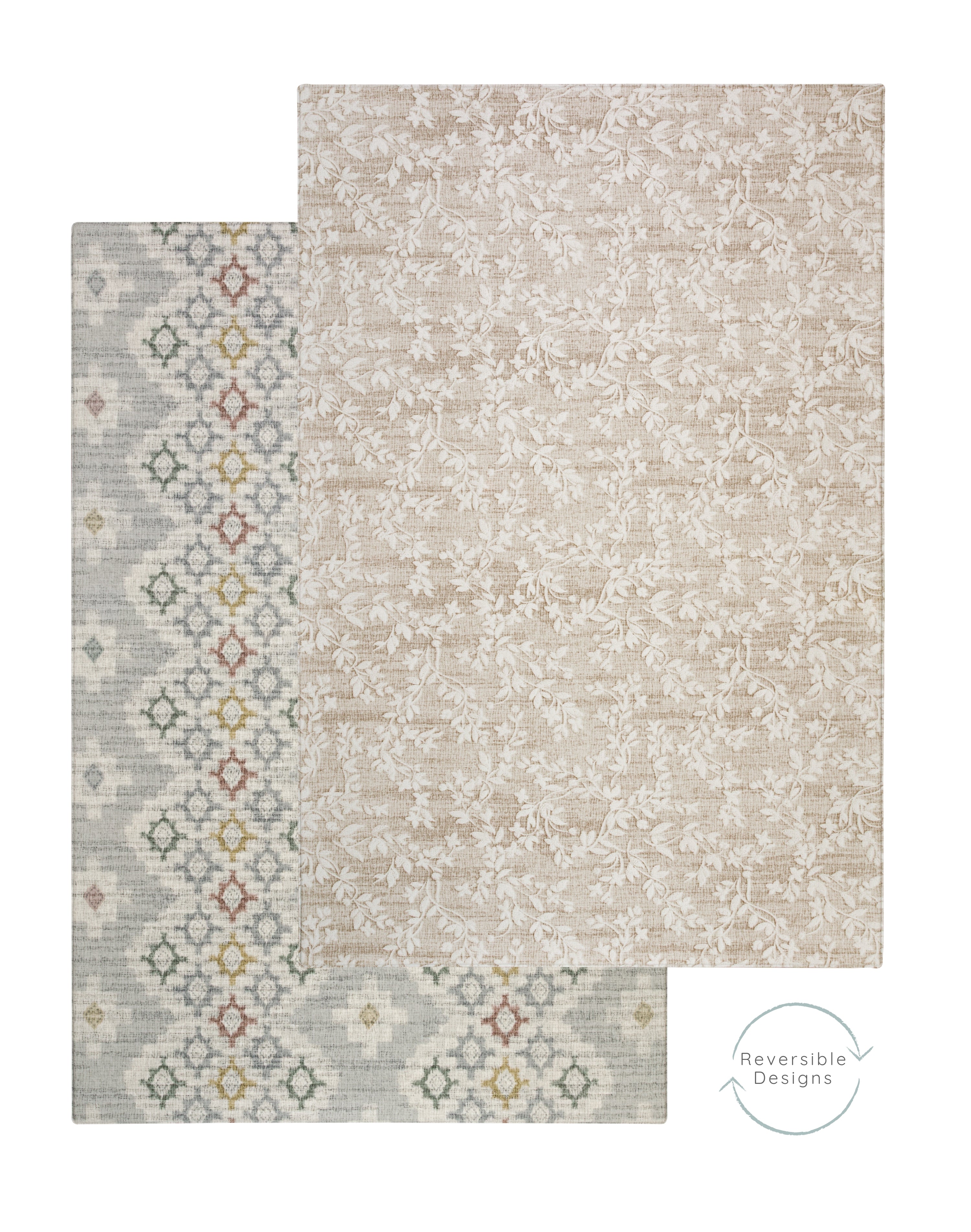 Two designs on one playmat with Totter and Tumble reversible padded luxury play mats