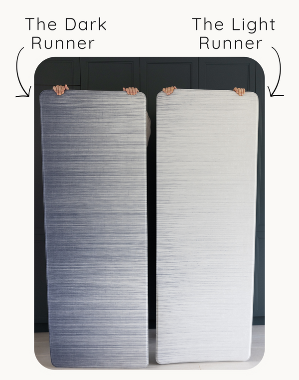 Gradient play runner in two colour ways ideal as a standing mat and anti fatigue mat in the home