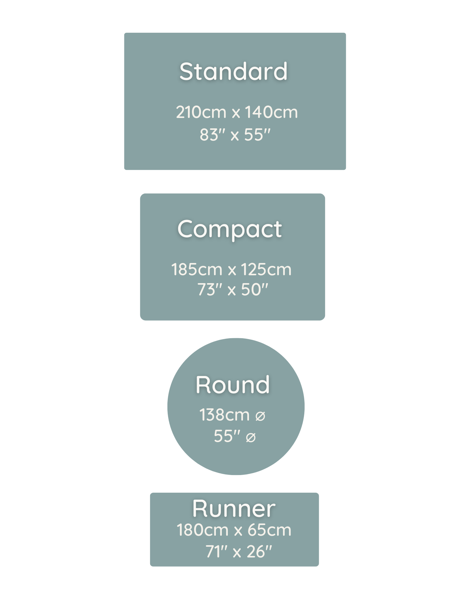 totter and tumble in 4 sizes to suit your family home largest is the standard, compact, round shape and runner that can be used in the kitchen, bedroom, hallways, playroom, bathroom or outside for exercise. 