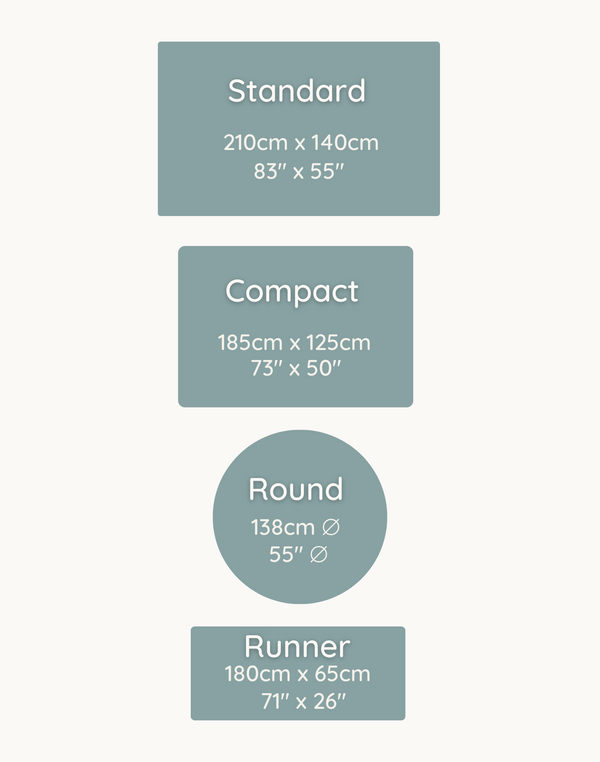 Size guide for the complete totter and tumble collection different sizes so you can choose the perfect play mat for you