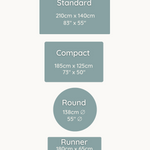 Size guide for totter and tumble collection from an area rug to portable round or standing mat in the home four choices for you and your space