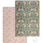 graphic showing the reversible sides of totter and tumble playmat in collaboration with Morris and Co