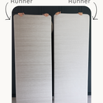 Dark and light Tali runner made with thick memory foam for support anywhere in the family home