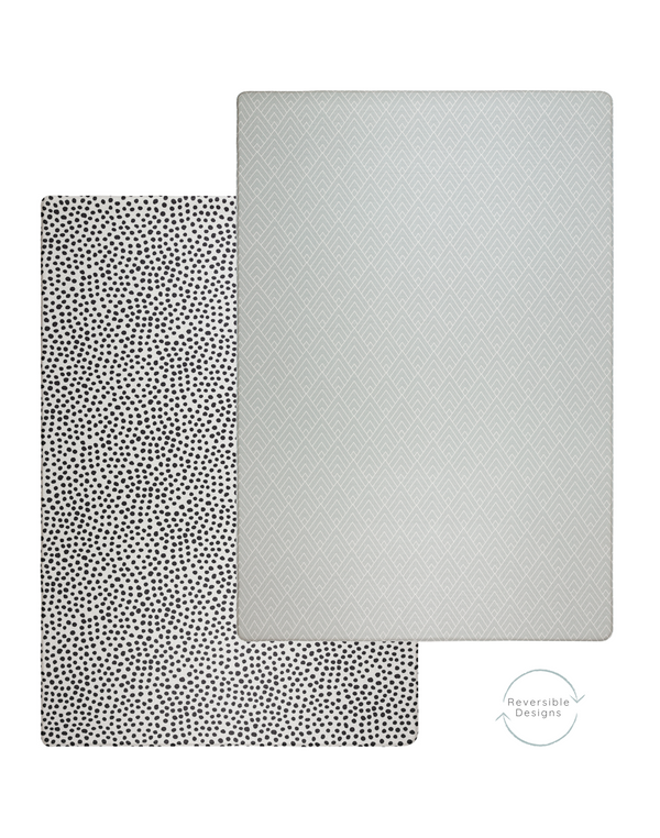 Double sided memory foam play mat with two different motifs so you can change the look of your space with a simple flip