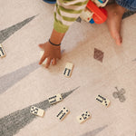 Dominoes on The Counter, Totter + Tumble wipeable and reversible memory foam playmat